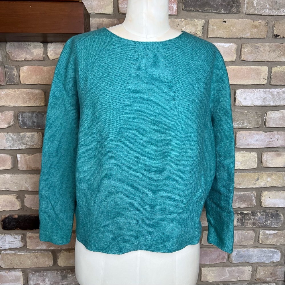 CHRISTIAN WIJNANTS turquoise Kopan Wholegarment round neck wool sweater